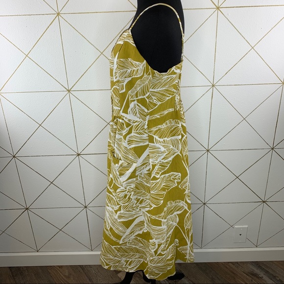 ABL Palm Frond Button Front Dress With Pockets - Picture 3 of 12